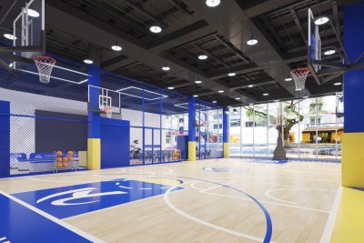 现代室内篮球场3D模型下载